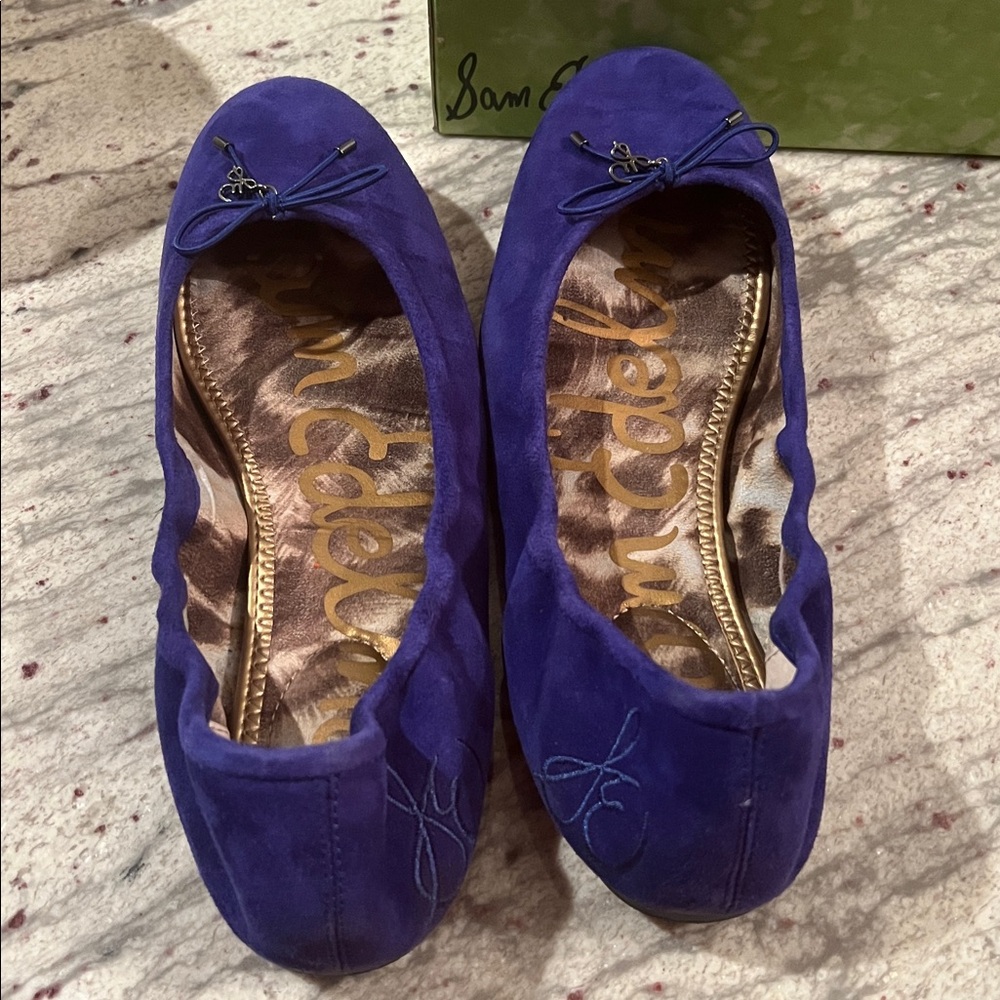 Sam Edelman Royal Blue Felicia Suede Ballet Flats - Picture 3 of 5